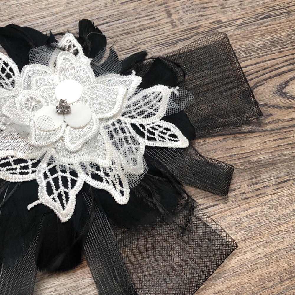 Handmade Custom Black and White Dance Hair Pieces - Picture 4 of 11
